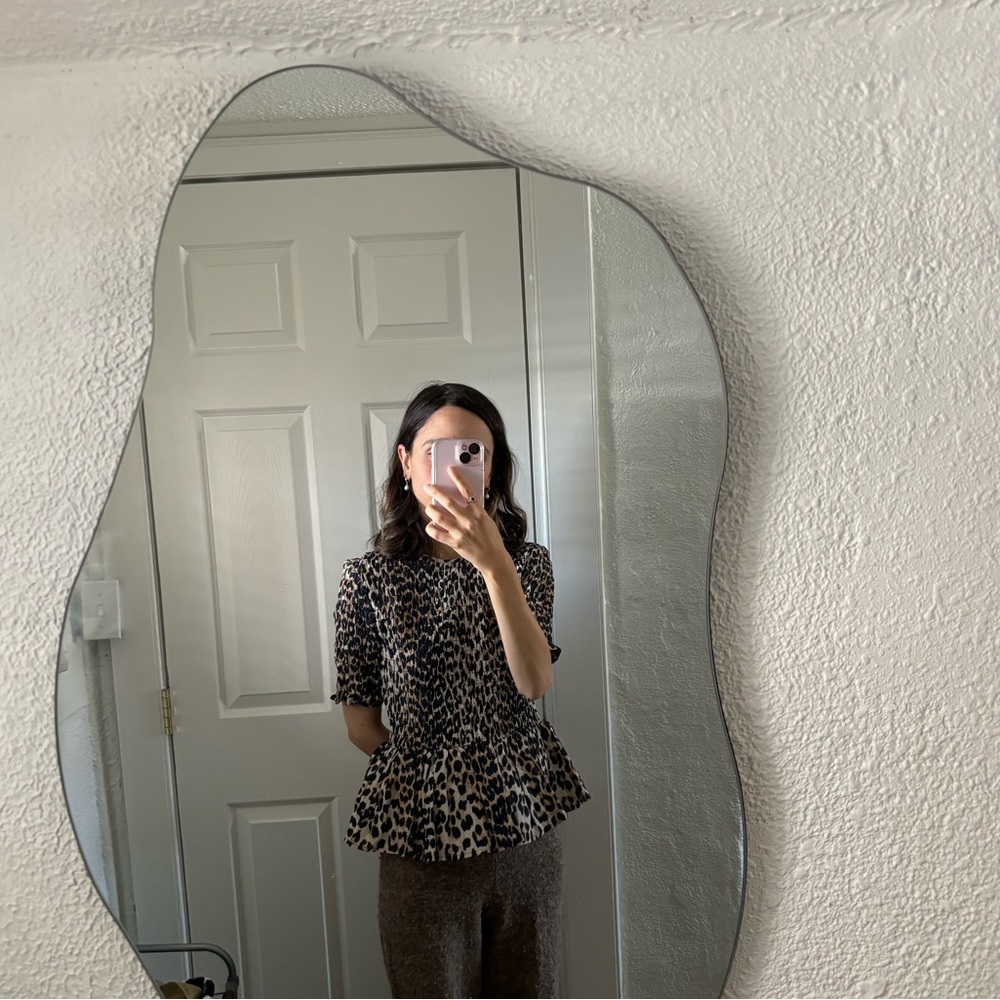 GANNI Animal Print Crew Neck Top size XS/ US 2 - Picture 6 of 9